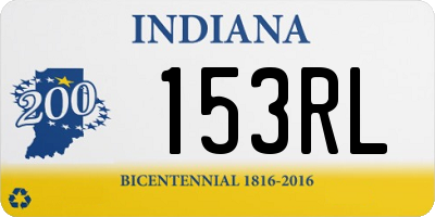 IN license plate 153RL
