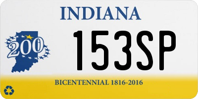 IN license plate 153SP