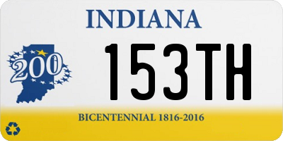 IN license plate 153TH