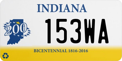 IN license plate 153WA