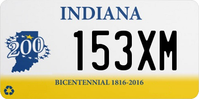 IN license plate 153XM