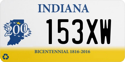 IN license plate 153XW