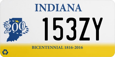 IN license plate 153ZY