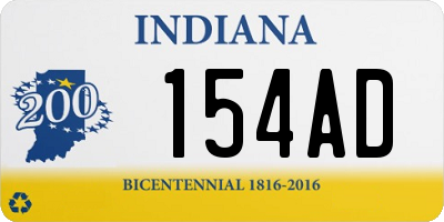 IN license plate 154AD