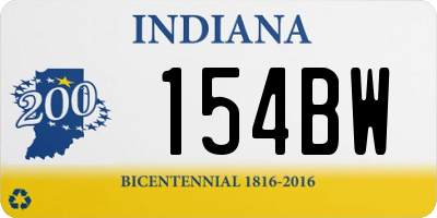 IN license plate 154BW