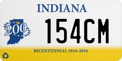 IN license plate 154CM