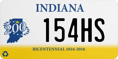 IN license plate 154HS