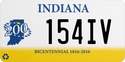 IN license plate 154IV