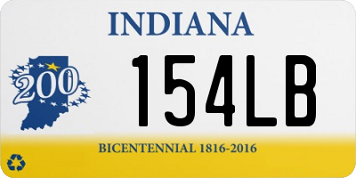 IN license plate 154LB