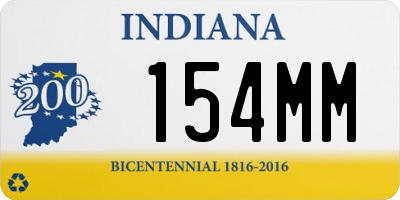 IN license plate 154MM