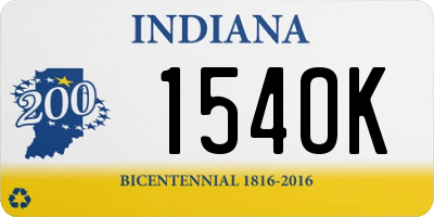 IN license plate 154OK