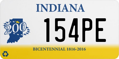 IN license plate 154PE