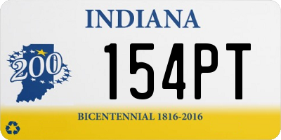 IN license plate 154PT