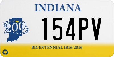 IN license plate 154PV