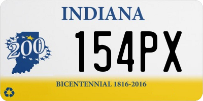 IN license plate 154PX