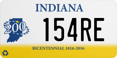 IN license plate 154RE