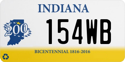 IN license plate 154WB