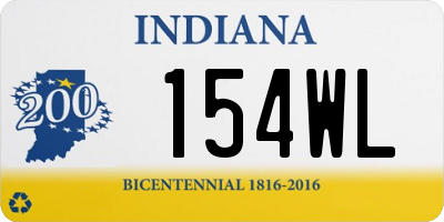 IN license plate 154WL