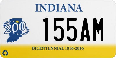 IN license plate 155AM