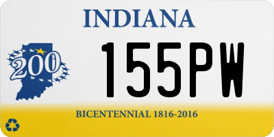 IN license plate 155PW