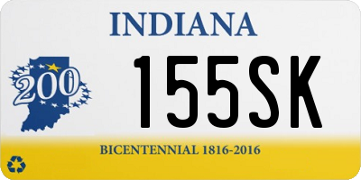 IN license plate 155SK