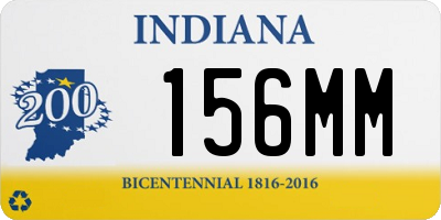 IN license plate 156MM