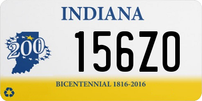 IN license plate 156ZO