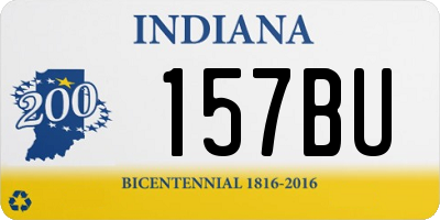 IN license plate 157BU