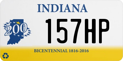 IN license plate 157HP