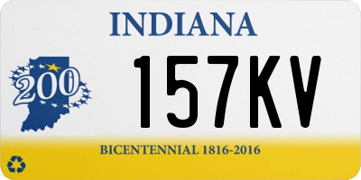 IN license plate 157KV