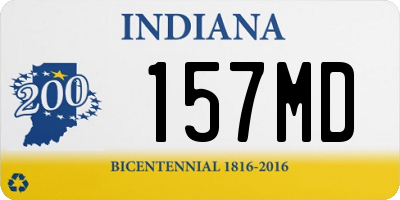 IN license plate 157MD