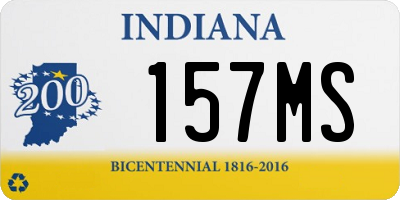 IN license plate 157MS