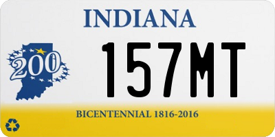 IN license plate 157MT