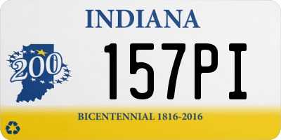 IN license plate 157PI