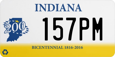 IN license plate 157PM