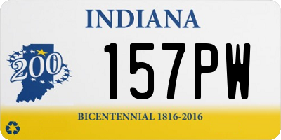 IN license plate 157PW