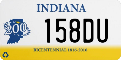 IN license plate 158DU