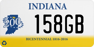 IN license plate 158GB