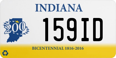 IN license plate 159ID