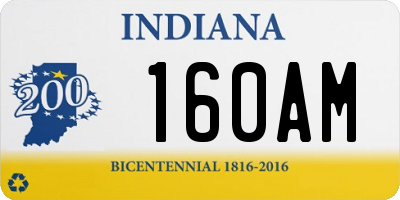 IN license plate 160AM