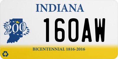 IN license plate 160AW