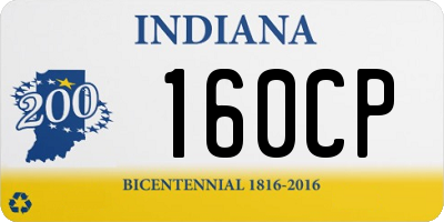 IN license plate 160CP