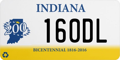 IN license plate 160DL
