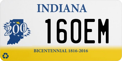 IN license plate 160EM