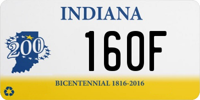 IN license plate 160F