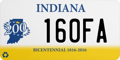 IN license plate 160FA