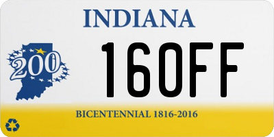 IN license plate 160FF