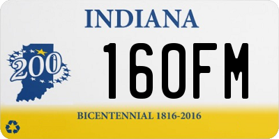 IN license plate 160FM