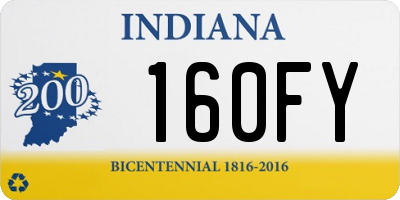 IN license plate 160FY