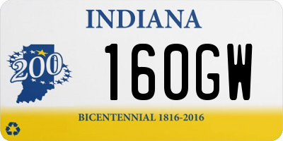 IN license plate 160GW